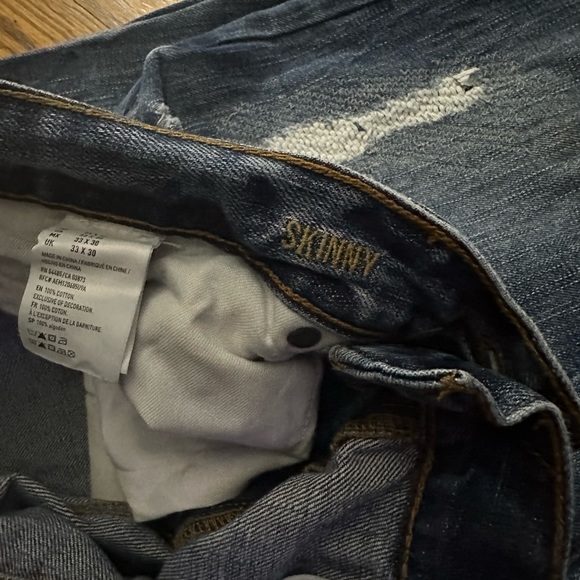 Vintage American Eagle Graffiti Skinny Jeans 33x30 - Picture 5 of 9